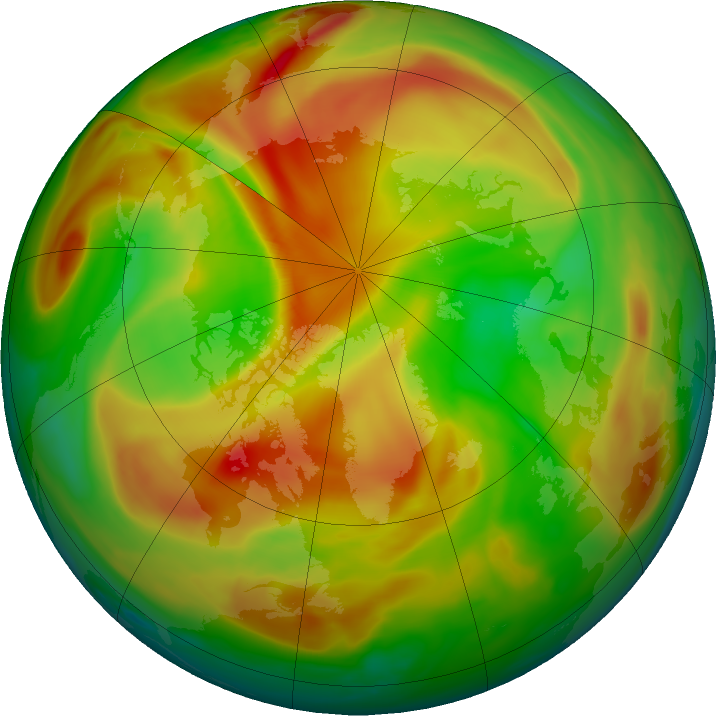 Arctic ozone map for 18 April 2021